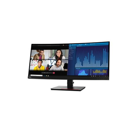 Lenovo ThinkVision P34w-20 - LED monitor - curved - 34.14" - 3440 x 1440 UWQHD - IPS - 300 cd / m² - 1000:1 - 4 ms - 2xHDMI, 2xDisplayPort, USB-C - raven black - 7