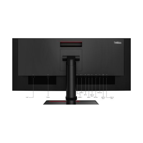 Lenovo ThinkVision P34w-20 - LED monitor - curved - 34.14" - 3440 x 1440 UWQHD - IPS - 300 cd / m² - 1000:1 - 4 ms - 2xHDMI, 2xDisplayPort, USB-C - raven black - 8
