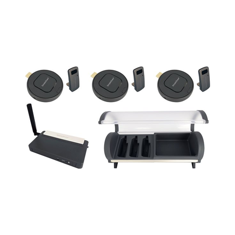 InFocus SimpleShare Touch Presentation System - 3 x transmitters + USB touch adapter + interactive receiver + charging station - wireless video / audio / USB extender - 802.11b / g / n - up to 15 m - for InFocus IN1156, IN1188, INL3148, INL3149; JTouch INF6540, INF7540, INF8640 - 4