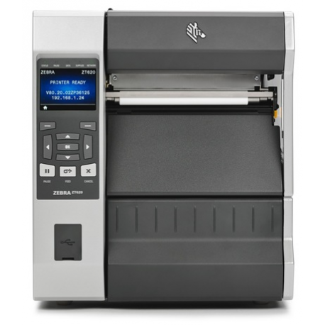 Zebra ZT620 - Label printer - direct thermal  /  thermal transfer - Roll (17.1 cm) - 203 dpi - up to 305 mm / sec - USB, serial, Gigabit LAN, USB host, NFC, Bluetooth 4.0 - tear bar - 1