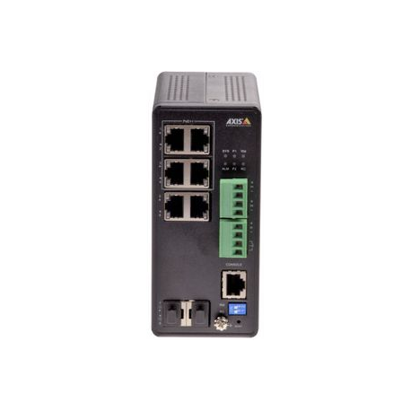Axis T8504-R - Switch - Managed - 4 x 10 / 100 / 1000 (PoE+) + 2 x combo Gigabit Ethernet / Gigabit SFP - desktop, rack-mountable - PoE++ (240 W) - DC power - for AXIS P1455-LE, P1455-LE-3 License Plate Verifier Kit, Q3538-LVE - 2