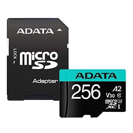 ADATA Premier Pro V30S - Flash memory card (SD adapter included) - 256 GB - A2  /  Video Class V30  /  UHS-I U3  /  Class10 - microSDXC UHS-I - 2