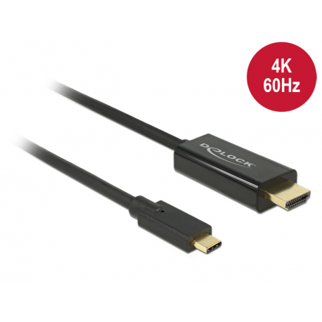 DeLOCK - External video adapter - Parade PS176 - USB-C - HDMI - black - retail - 2