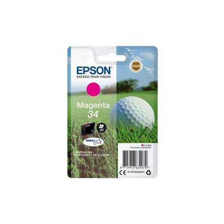 Epson 34 - 4.2 ml - magenta - original - ink cartridge - for WorkForce Pro WF-3720, WF-3720DWF, WF-3725DWF - 2
