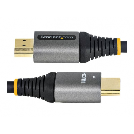 StarTech.com 6ft (2m) HDMI Cable, Certified Ultra High Speed HDMI Cable 48Gbps, 8K 60Hz / 4K 120Hz HDR10+ eARC, Ultra HD 8K HDMI Cable  /  Cord w / TPE Jacket, For UHD Monitor / TV / Display - Dolby Vision / Atmos, DTS-HD (HDMM21V2M) - Ultra High Speed HDMI with Ethernet cable - HDMI male to HDMI male - 2 m - double shielded - grey, black - passive, 4K120Hz support, 8K60Hz support - 3
