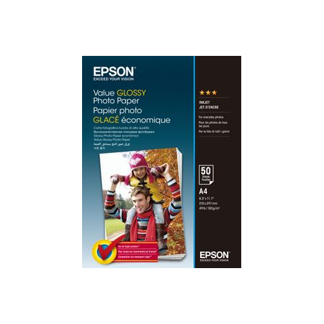 Epson Value - Glossy - A4 (210 x 297 mm) - 183 g / m² - 50 sheet(s) photo paper - for Epson L382, L386, L486; Expression Home HD XP-15000; Expression Premium XP-900 - 1