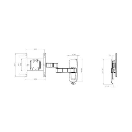Multibrackets M VESA Flexarm Tilt & Turn III Small - Mounting kit (articulating arm, tilt wall mount) - for LCD display (Low Profile Mount) - black - screen size: 15"-32" - wall-mountable - 2