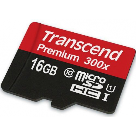 Transcend - Flash memory card - 16 GB - UHS Class 1  /  Class10 - microSDHC - 1
