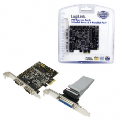 LogiLink - Parallel / serial adapter - PCIe - parallel, serial - 3 ports - 1