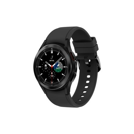 Samsung Galaxy Watch4 Classic - 42 mm - black - smart watch with ridge sport band - fluoroelastomer - black - display 1.2" - 16 GB - NFC, Wi-Fi, Bluetooth - 4G - 46.5 g - 0