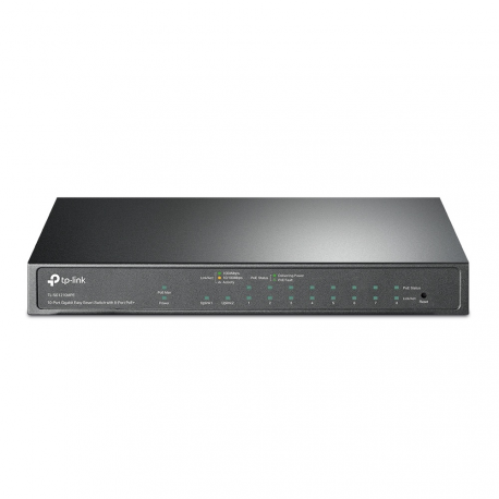 TP-Link TL-SG1210MPE V2 - Switch - smart - 8 x 10/100/1000 (PoE+) + 1 x 10/100/1000 + 1 x combo Gigabit SFP/RJ-45 - wall-mountable - PoE+ (123 W) - 1