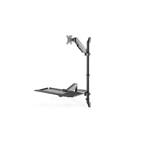 DIGITUS DA-90372 - Mounting kit (wall CPU mount, sit/stand workstation mount) - for LCD display / PC equipment - black - screen size: 17"-32" - wall-mountable - 0