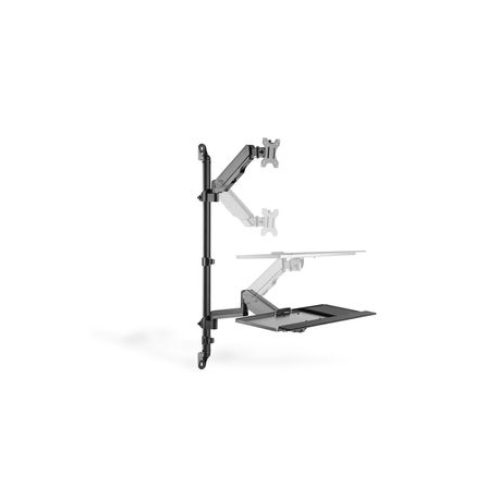 DIGITUS DA-90372 - Mounting kit (wall CPU mount, sit/stand workstation mount) - for LCD display / PC equipment - black - screen size: 17"-32" - wall-mountable - 6