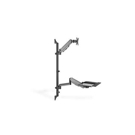 DIGITUS DA-90372 - Mounting kit (wall CPU mount, sit/stand workstation mount) - for LCD display / PC equipment - black - screen size: 17"-32" - wall-mountable - 7