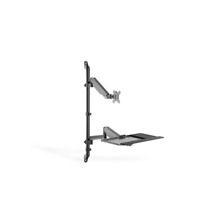 DIGITUS DA-90372 - Mounting kit (wall CPU mount, sit/stand workstation mount) - for LCD display / PC equipment - black - screen size: 17"-32" - wall-mountable - 10