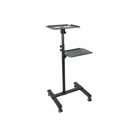 StarTech.com Mobile Projector and Laptop Stand / Cart, Heavy Duty Portable Projector Stand (2 Vented Shelves, hold 22lb / 10kg each), Height Adjustable Rolling AV Presentation Cart with Wheels - Lockable Casters - Cart - for projector  /  notebook - steel - black - 0