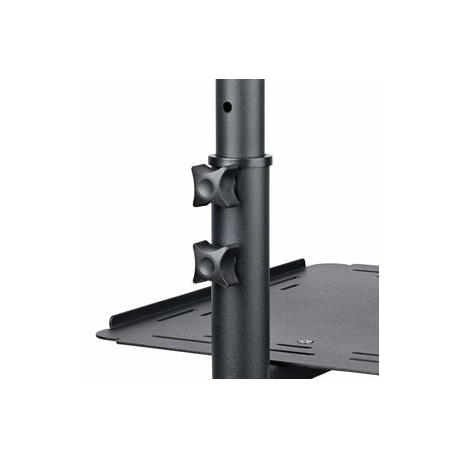 StarTech.com Mobile Projector and Laptop Stand / Cart, Heavy Duty Portable Projector Stand (2 Vented Shelves, hold 22lb / 10kg each), Height Adjustable Rolling AV Presentation Cart with Wheels - Lockable Casters - Cart - for projector  /  notebook - steel - black - 4