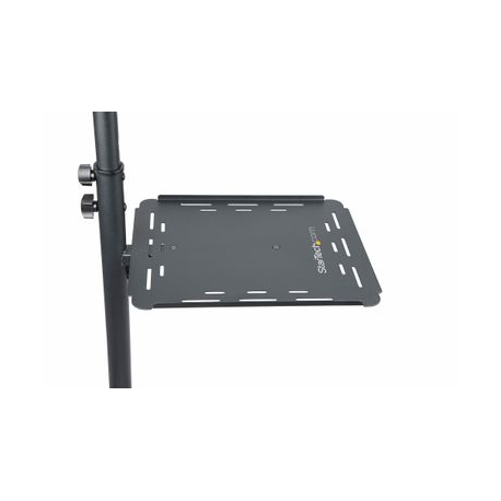 StarTech.com Mobile Projector and Laptop Stand / Cart, Heavy Duty Portable Projector Stand (2 Vented Shelves, hold 22lb / 10kg each), Height Adjustable Rolling AV Presentation Cart with Wheels - Lockable Casters - Cart - for projector  /  notebook - steel - black - 6