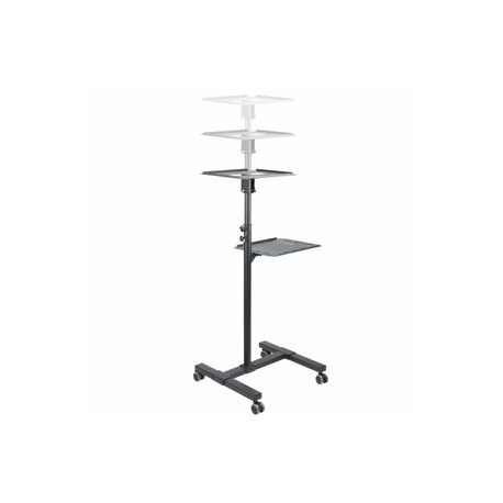 StarTech.com Mobile Projector and Laptop Stand / Cart, Heavy Duty Portable Projector Stand (2 Vented Shelves, hold 22lb / 10kg each), Height Adjustable Rolling AV Presentation Cart with Wheels - Lockable Casters - Cart - for projector  /  notebook - steel - black - 7