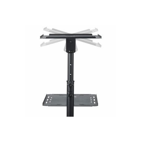 StarTech.com Mobile Projector and Laptop Stand / Cart, Heavy Duty Portable Projector Stand (2 Vented Shelves, hold 22lb / 10kg each), Height Adjustable Rolling AV Presentation Cart with Wheels - Lockable Casters - Cart - for projector  /  notebook - steel - black - 8