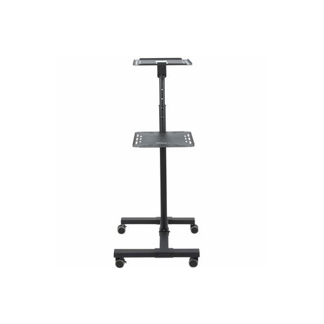 StarTech.com Mobile Projector and Laptop Stand / Cart, Heavy Duty Portable Projector Stand (2 Vented Shelves, hold 22lb / 10kg each), Height Adjustable Rolling AV Presentation Cart with Wheels - Lockable Casters - Cart - for projector  /  notebook - steel - black - 9