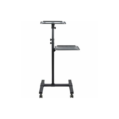 StarTech.com Mobile Projector and Laptop Stand / Cart, Heavy Duty Portable Projector Stand (2 Vented Shelves, hold 22lb / 10kg each), Height Adjustable Rolling AV Presentation Cart with Wheels - Lockable Casters - Cart - for projector  /  notebook - steel - black - 10