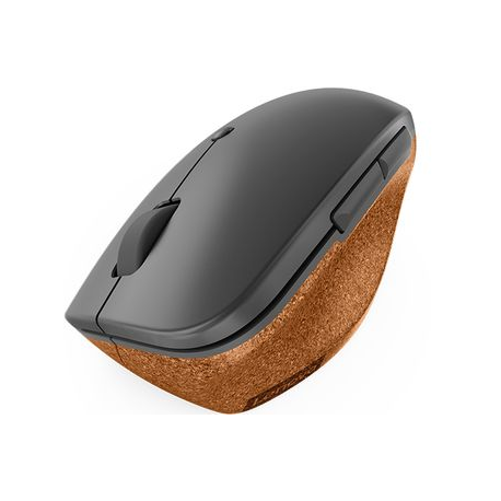 Lenovo Go - Mouse - ergonomic - blue optical - 6 buttons - wireless - 2.4 GHz - USB wireless receiver - storm gray with natural cork - retail - for 100e Chromebook (2nd Gen) MTK.2; ThinkPad L13 Gen 2; T14s Gen 2; X13 Gen 2 - 2