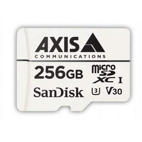 AXIS Surveillance - Flash memory card (microSDXC to SD adapter included) - 256 GB - Video Class V30  /  UHS Class 3  /  Class10 - microSDXC - white (pack of 10) - for AXIS P1455, P3255, P3925, Q6100, Q6315, Q8752, V5925, V5938 50; Q60 Series; V59 Series - 0