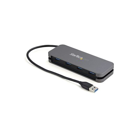 StarTech.com 4 Port USB 3.0 Hub, 4x USB-A, 5Gbps Laptop/Desktop USB Type-A Hub, USB Bus Powered, 11" Long Cable with Cable Management (HB30AM4AB) - Hub - 4 x USB 3.2 Gen 1 - desktop - 0