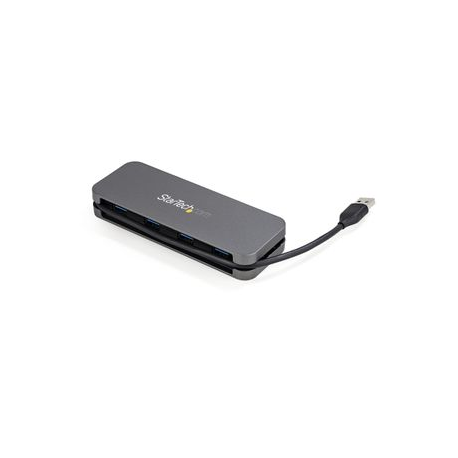 StarTech.com 4 Port USB 3.0 Hub, 4x USB-A, 5Gbps Laptop/Desktop USB Type-A Hub, USB Bus Powered, 11" Long Cable with Cable Management (HB30AM4AB) - Hub - 4 x USB 3.2 Gen 1 - desktop - 3