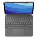 Logitech Combo Touch - Keyboard and folio case - with trackpad - backlit - Apple Smart connector - QWERTY - Pan Nordic - oxford grey - for Apple 12.9-inch iPad Pro (5th generation)