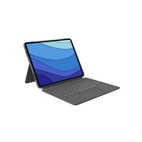 Logitech Combo Touch - Keyboard and folio case - with trackpad - backlit - Apple Smart connector - QWERTY - Pan Nordic - oxford grey - for Apple 12.9-inch iPad Pro (5th generation) - 1