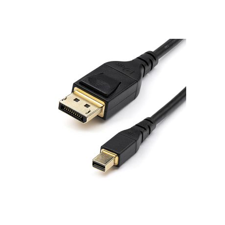 StarTech.com 6ft (2m) VESA Certified Mini DisplayPort to DisplayPort 1.4 Cable, 8K 60Hz HBR3 HDR, Super UHD mDP to DP 1.4 Cord, Slim (34 AWG) Ultra HD 4K 120Hz, Monitor / Video Cable - mDP to DP Cable (DP14MDPMM2MB) - DisplayPort cable - Mini DisplayPort (M) latched to DisplayPort (M) latched - DisplayPort 1.4 - 2 m - 8K support - black - 0