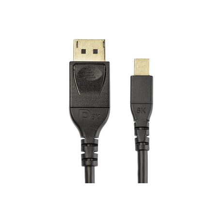 StarTech.com 6ft (2m) VESA Certified Mini DisplayPort to DisplayPort 1.4 Cable, 8K 60Hz HBR3 HDR, Super UHD mDP to DP 1.4 Cord, Slim (34 AWG) Ultra HD 4K 120Hz, Monitor / Video Cable - mDP to DP Cable (DP14MDPMM2MB) - DisplayPort cable - Mini DisplayPort (M) latched to DisplayPort (M) latched - DisplayPort 1.4 - 2 m - 8K support - black - 1