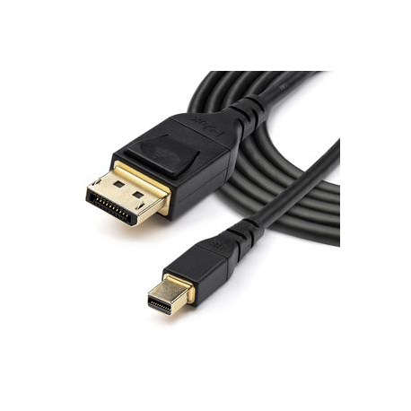 StarTech.com 6ft (2m) VESA Certified Mini DisplayPort to DisplayPort 1.4 Cable, 8K 60Hz HBR3 HDR, Super UHD mDP to DP 1.4 Cord, Slim (34 AWG) Ultra HD 4K 120Hz, Monitor / Video Cable - mDP to DP Cable (DP14MDPMM2MB) - DisplayPort cable - Mini DisplayPort (M) latched to DisplayPort (M) latched - DisplayPort 1.4 - 2 m - 8K support - black - 2
