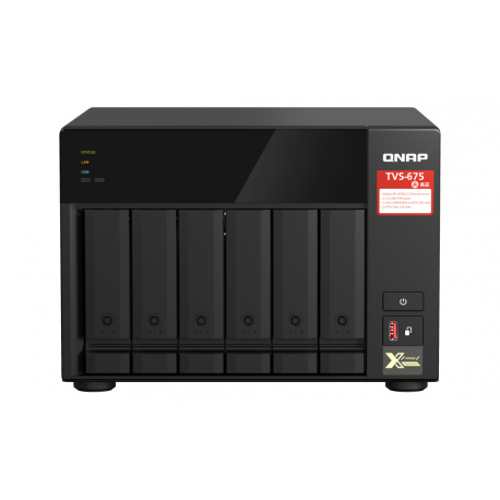 QNAP TVS-675 - NAS server - 6 bays - SATA 6Gb/s - RAID 5, 6, 10 - RAM 8 GB - Gigabit Ethernet / 2.5 Gigabit Ethernet - iSCSI support - 0