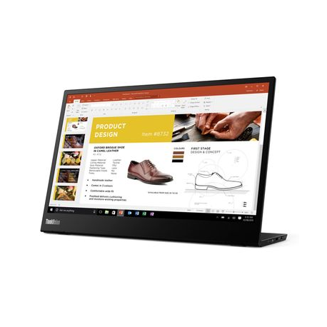 Lenovo ThinkVision M14 - LED monitor - 14" (14" viewable) - portable - 1920 x 1080 Full HD (1080p) @ 60 Hz - IPS - 300 cd/m² - 700:1 - 6 ms - 2xUSB-C - raven black - 0