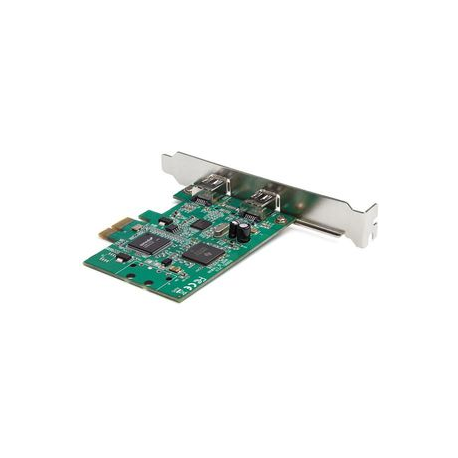 StarTech.com 2 Port 1394a PCI Express FireWire Card - PCIe FireWire Adapter - FireWire adapter - PCIe low profile - FireWire x 2 - green - 1