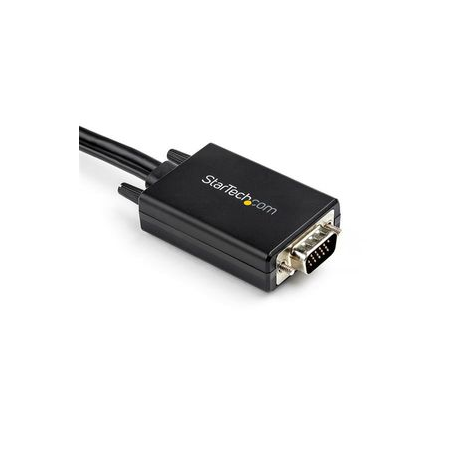 StarTech.com 3m VGA to HDMI Converter Cable with USB Audio Support & Power, Analog to Digital Video Adapter Cable to connect a VGA PC to HDMI Display, 1080p Male to Male Monitor Cable - Supports Wide Displays (VGA2HDMM3M) - Video interface converter - USB, HD-15 (VGA) (M) to HDMI (M) - 3 m - black - active, 1080p support, USB power + audio - 2