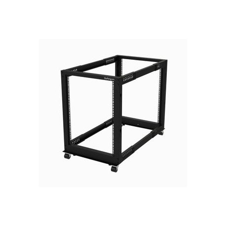 StarTech.com 15U 19" Open Frame Server Rack, 4 Post Adjustable Depth 23-41" Mobile, Free Standing Rolling Network / Computer Equipment Data Rack, Dell PowerEdge, HP ProLiant ThinkServer - Adjustable Server Rack (4POSTRACK15U) - Rack open frame - 4-post - floor-standing - black - 15U - 0