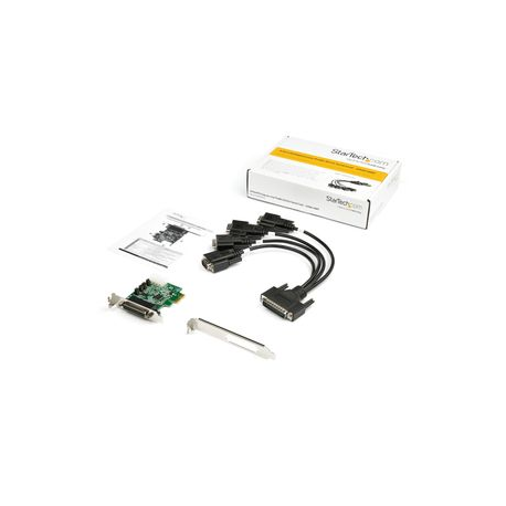 StarTech.com 4-port PCI Express RS232 Serial Adapter Card, PCIe RS232 Serial Host Controller Card, PCIe to Serial DB9, 16950 UART, Low Profile Desktop Expansion Card, Windows, macOS, Linux - Full/Low-Profile (PEX4S953LP) - Serial adapter - PCIe low profile - RS-232 x 4 - 6