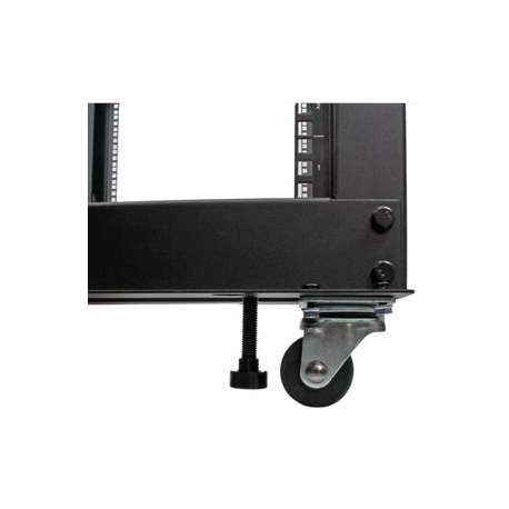 StarTech.com 8U 19" Open Frame Server Rack, 4 Post Adjustable Depth 23-41" Mobile, Free Standing Rolling Network / Computer Equipment Data Rack, Dell PowerEdge, HP ProLiant ThinkServer - Adjustable Server Rack (4POSTRACK8U) - Rack open frame - 4-post - floor-standing - black - 8U - 2