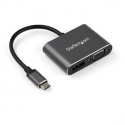 StarTech.com USB C Multiport Video Adapter, USB-C to 4K 60Hz DisplayPort 1.2 or 1080p VGA Monitor Adapter, USB Type-C 2-in-1 DP (HBR2 HDR) / VGA Display Converter- Thunderbolt 3 Compatible - USB-C 2 in 1 Adapter (CDP2DPVGA) - Video adapter - USB-C (M) to HD-15 (VGA), DisplayPort (F) - Displayport 1.2 / Thunderbolt 3 - 6.2 cm - 4K support - space grey