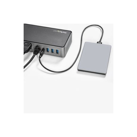 StarTech.com USB-C & USB-A Dock, Hybrid Universal Triple Monitor Laptop Docking Station w/ DisplayPort & HDMI 4K 60Hz, 85W Power Delivery, 6x USB Hub, Ethernet, Audio, USB 3.1 Gen 2 10Gbps - Multi-Monitor Dock (DK31C3HDPDUE) - Docking station - USB-C - 3 x HDMI, 3 x DP - GigE - 85 Watt - 9