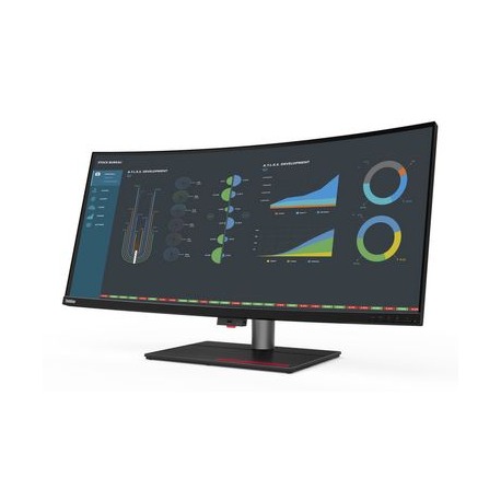 Lenovo ThinkVision P40w-20 - LED monitor - curved - 39.7" (39.7" viewable) - 5120 x 2160 WUHD @ 75 Hz - IPS - 300 cd / m² - 1000:1 - 4 ms - 2xThunderbolt 4, DisplayPort, HDMI - raven black - 0