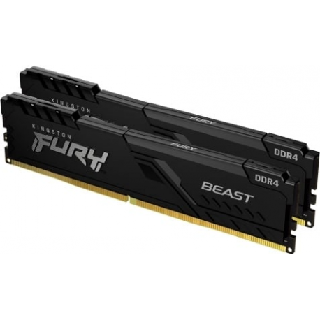 Kingston FURY Beast - DDR4 - kit - 16 GB: 2 x 8 GB - DIMM 288-pin - 3200 MHz / PC4-25600 - CL16 - 1.35 V - unbuffered - non-ECC - black - 1
