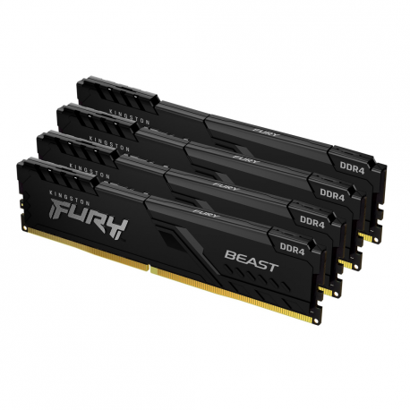 Kingston FURY Beast - DDR4 - kit - 128 GB: 4 x 32 GB - DIMM 288-pin - 3600 MHz / PC4-28800 - CL18 - 1.35 V - unbuffered - non-ECC - black - 0