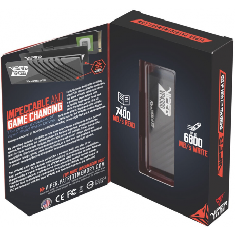 Patriot Viper VP4300 - Solid state drive - 2 TB - internal - M.2 2280 - PCI Express 4.0 x4 (NVMe) - 15