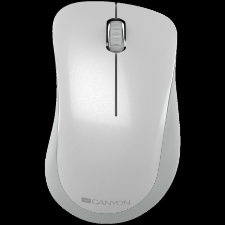 Canyon MW-11 - Mouse - right-handed - optical - 3 buttons - wireless - 2.4 GHz - USB wireless receiver - pearl white - 0