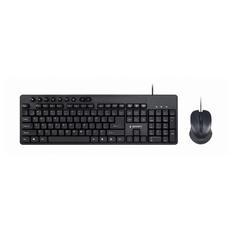 Gembird KBS-UM-04 - Keyboard and mouse set - USB - US - black - 0